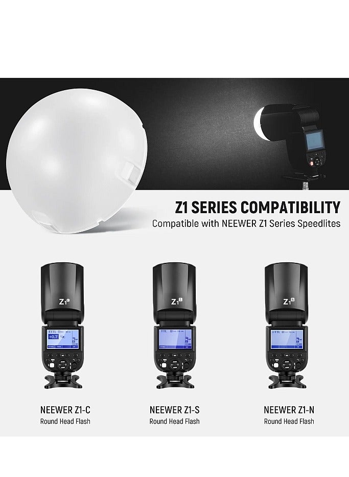 NEEWER Magnetic Dome Diffuser for Z Speedlite Flashes - Image 4