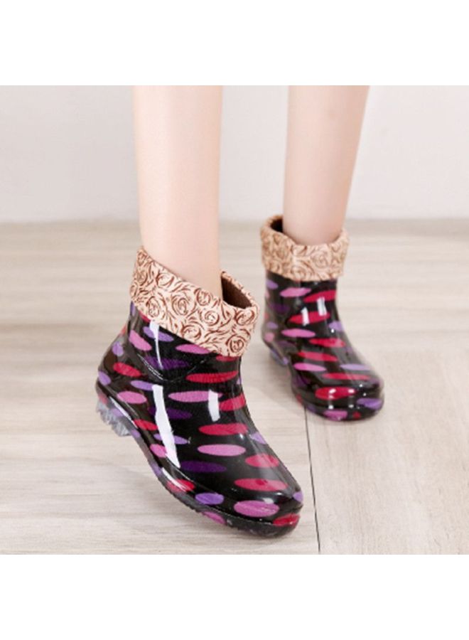 Women's Flat Low Adult Mid-calf Rain Boots Women's Fleece-lined Short Fashion Summer Water Boots Women's Non-slip Rain Boots Women's Waterproof Shoes
