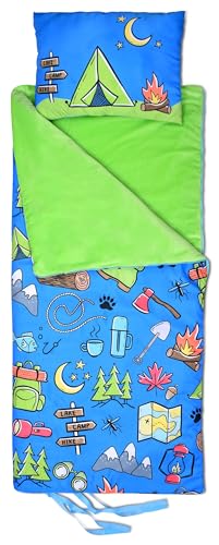 iscream Fun Print Cozy Silky Soft Fleece Lined Sleeping Bag and Pillow Set for Kids Camp Out - Image 5