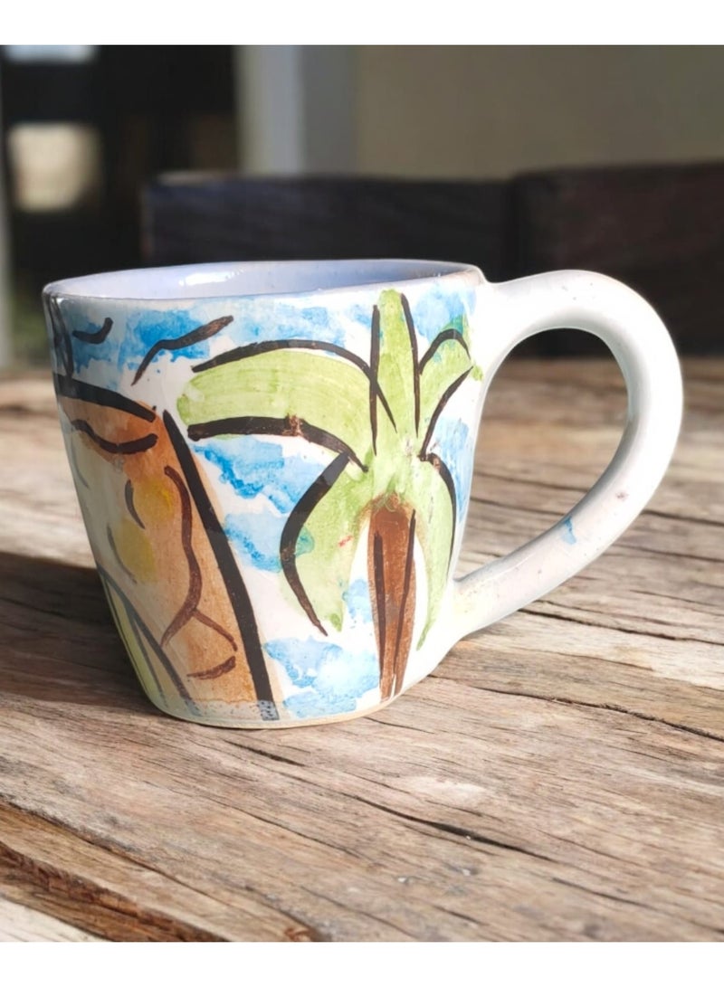 color zone pottery 150ml Pottery and Porcelain Mug, Each Piece is Unique, Microwave Safe  - Image 1