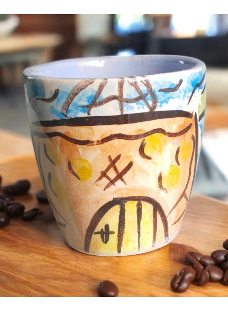 color zone pottery 150ml Pottery and Porcelain Mug, Each Piece is Unique, Microwave Safe  - Image 2