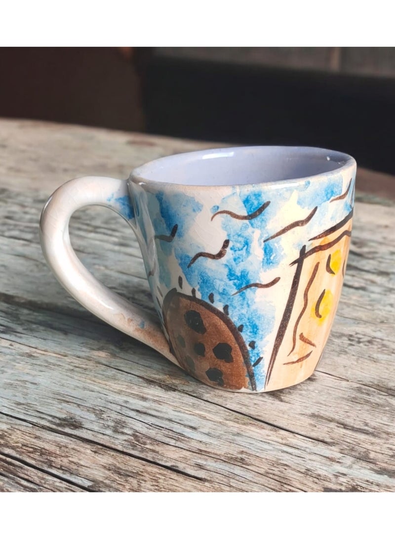 color zone pottery 150ml Pottery and Porcelain Mug, Each Piece is Unique, Microwave Safe  - Image 3