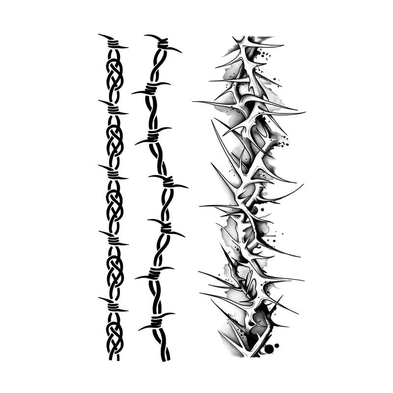 Generic Herbal Tattoo Sticker Juice Lasting Mens and Womens Waterproof Not Permanent Thorns Arm Ring Tattoo Sticker Advanced Sense Ins Style HC-746 