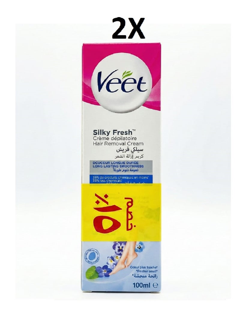 Veet Special offer : Two packs of Veet Silky Fresh hair removal cream - 100ml