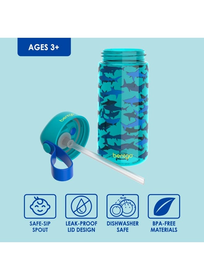 Kids Prints Water Bottle15 Oz. Leak Proof, Bpa - Free Cups For Toddlers And Children With Flip - Up Safe - Sip Straw For School, Sports, Daycare, Camp And More (Shark) - pzsku/Z911FC7FDE47BB487BD73Z/45/_/1728053783/e752b824-c81f-4cb6-93d8-4ee026fee06e