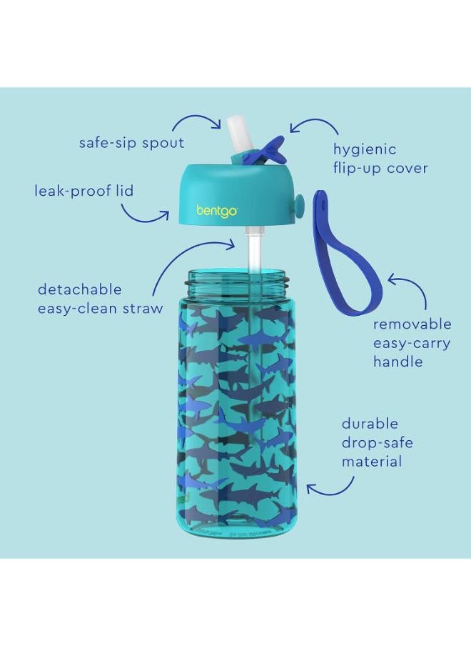 Kids Prints Water Bottle15 Oz. Leak Proof, Bpa - Free Cups For Toddlers And Children With Flip - Up Safe - Sip Straw For School, Sports, Daycare, Camp And More (Shark) - pzsku/Z911FC7FDE47BB487BD73Z/45/_/1734417435/e5ff878a-c63d-41ea-b44e-dd83cd9c36aa