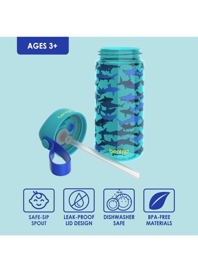 Kids Prints Water Bottle15 Oz. Leak Proof, Bpa - Free Cups For Toddlers And Children With Flip - Up Safe - Sip Straw For School, Sports, Daycare, Camp And More (Shark) - pzsku/Z911FC7FDE47BB487BD73Z/45/_/1734417436/5b14a7e1-c5c7-4dcb-941d-7fb0134ad36b