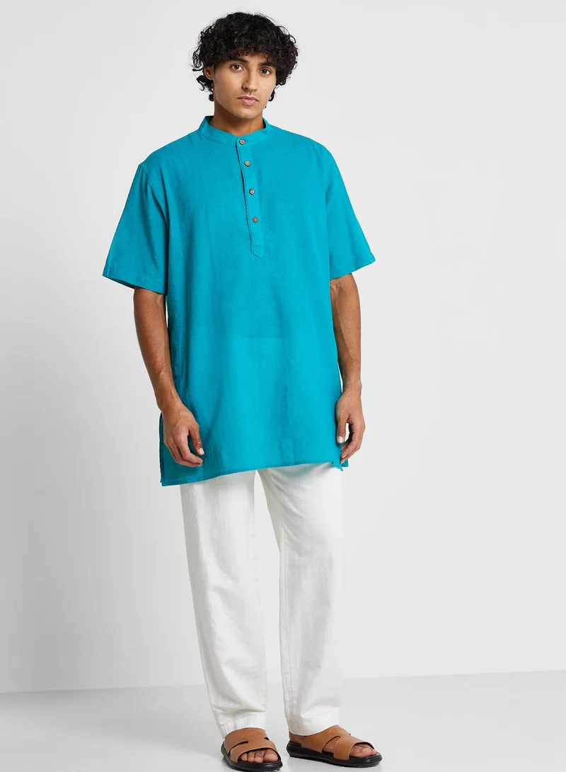 Fabindia Mandarin Collar Short Kurta