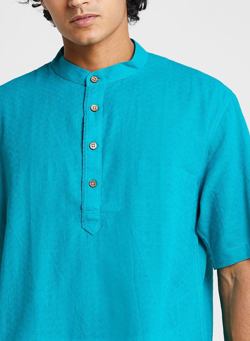 Fabindia Mandarin Collar Short Kurta