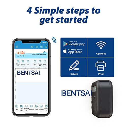 Bentsai طابعة محمولة صغيرة BENTSAI B10 طابعة يدوية محمولة طابعة نفاثة صغيرة طابعة واي فاي لاسلكية مع تطبيق iOS/Android لطباعة DIY طباعة تي شيرت طباعة رمز الاستجابة السريعة تاريخ طباعة الصور (أصفر) - Image 3