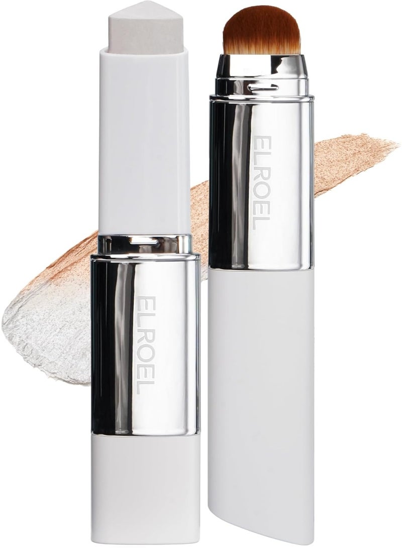 ELROEL كريم أساس BLANC Cover Cream Stick V - كريم أساس كوري متغير اللون مع فرشاة قابلة للفصل - تغطية كاملة إلى متوسطة (201 فاتح، 0.45 أونصة) - Image 1