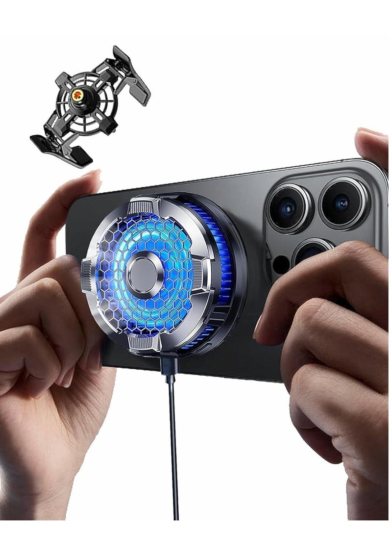 Magnetic Phone Cooler Cooling Fan with Semi-Conductor Chip,Lightweight Quiet Universal Radiator for Tiktok Live Streaming, Outdoor Vlog Mobile Gaming - Image 1