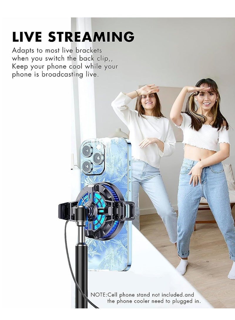 Magnetic Phone Cooler Cooling Fan with Semi-Conductor Chip,Lightweight Quiet Universal Radiator for Tiktok Live Streaming, Outdoor Vlog Mobile Gaming - Image 4