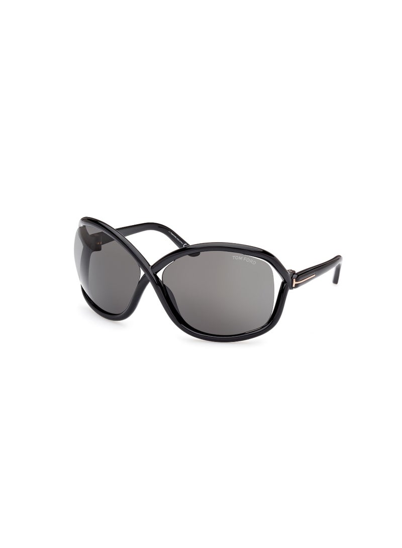 TOM FORD Women's Butterfly Shape  Sunglasses FT106801A68 Lens Size: 68 Millimeter - Shiny Black - Image 1
