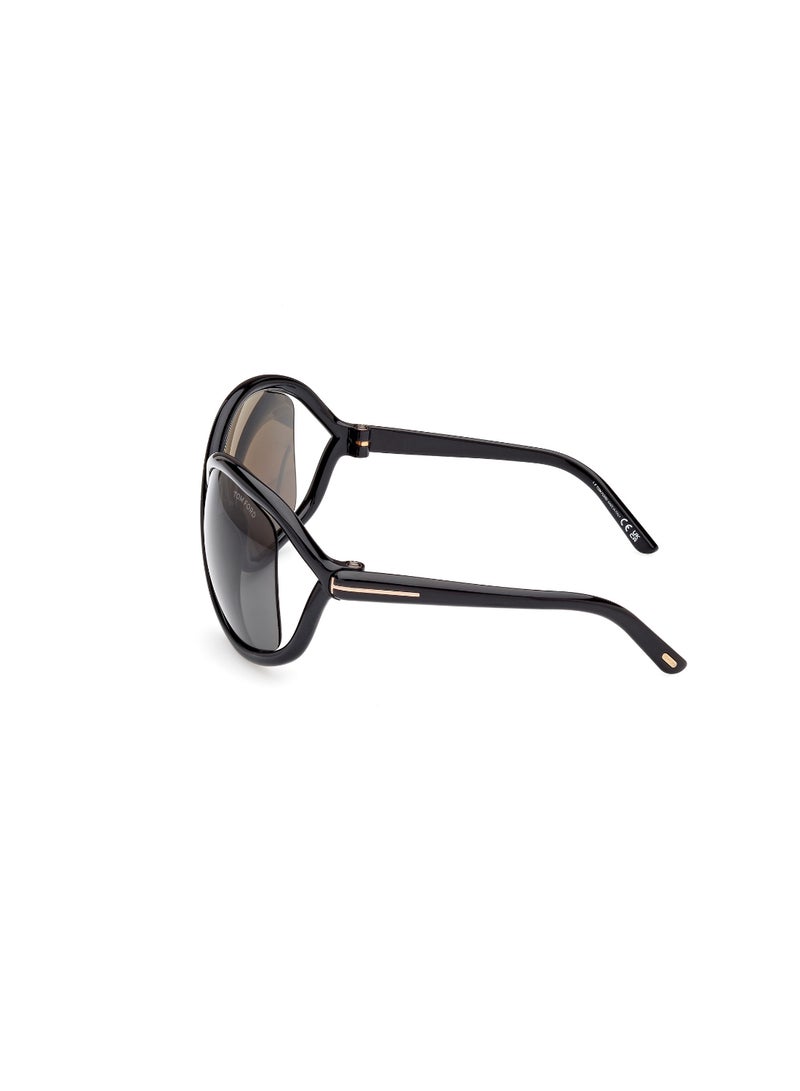 TOM FORD Women's Butterfly Shape  Sunglasses FT106801A68 Lens Size: 68 Millimeter - Shiny Black - Image 4