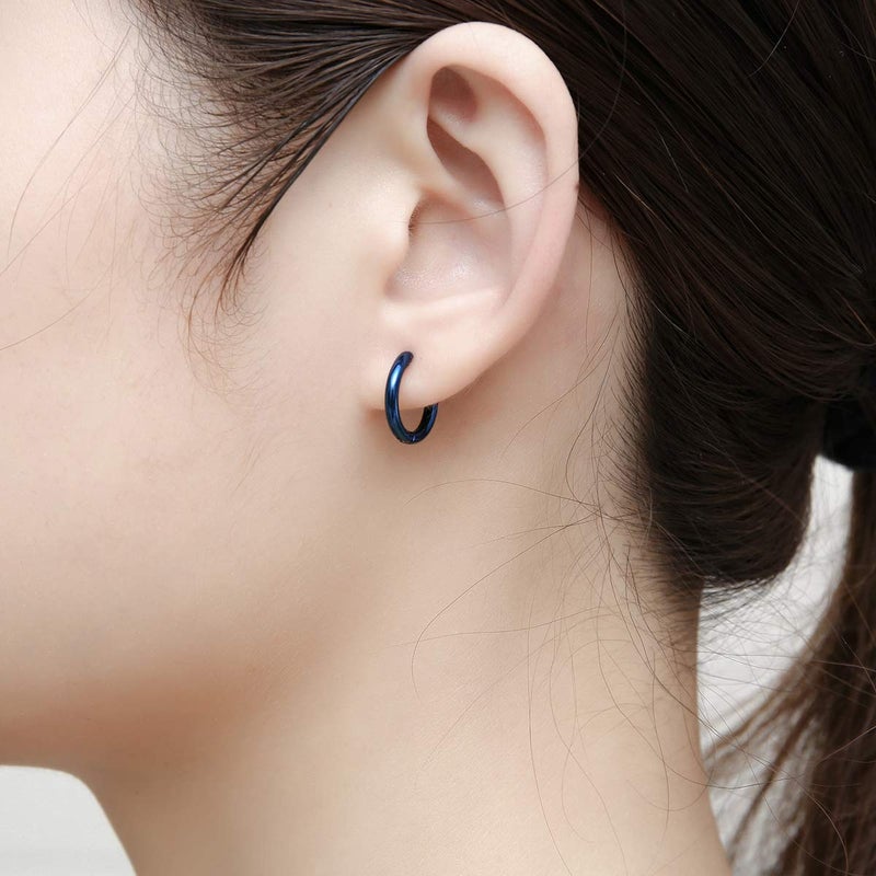 Vishoca Surgical Stainless Steel Hoop Earrings 8mm/10mm/12mm Small Huggie Hoop Earrings for Women and Men - Image 4