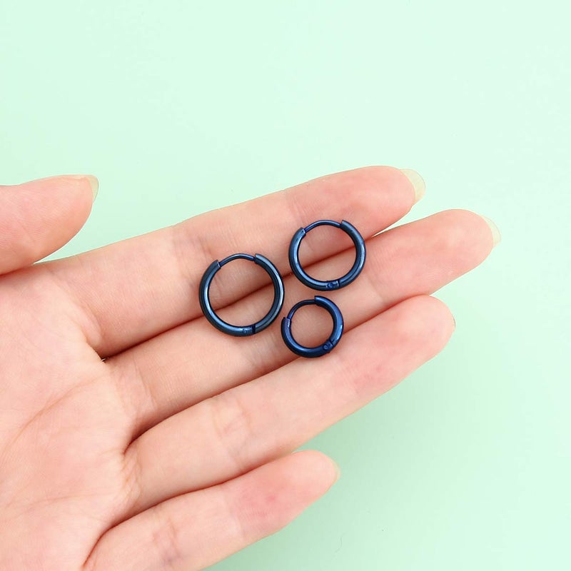Vishoca Surgical Stainless Steel Hoop Earrings 8mm/10mm/12mm Small Huggie Hoop Earrings for Women and Men - Image 3