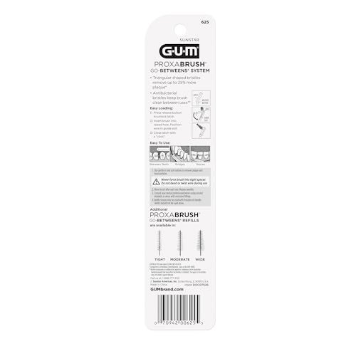 GUM Proxabrush Permanent Handle Refills - Compatible with Go-Betweens Interdental Brushes - Floss Picks for Teeth, Braces, and Implants (6pk) - Image 5