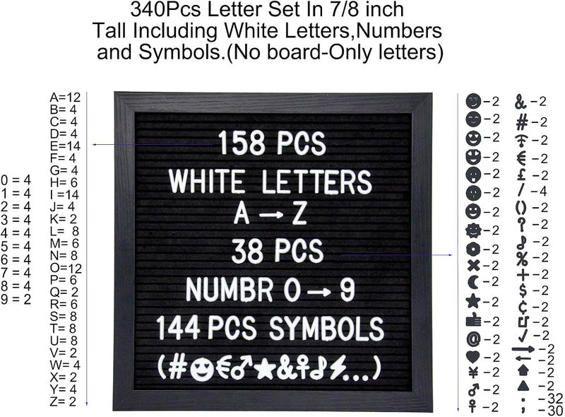 G GAMIT Felt Letter Board Letters Set, Pre-Cut 340pcs 7/8inch(0.875") White Letters Only(No Board Included) - Image 2