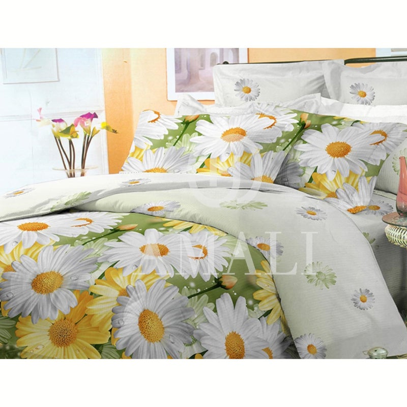 Amali  6 Pieces Bedsheet Set King Size (200 x 200+35cm) Polycotton Including 1 Duvet Cover 1 Fitted Sheet 2 Oxford & 2 Standard Pillowcases Durable & LongLasting Quality - Image 1