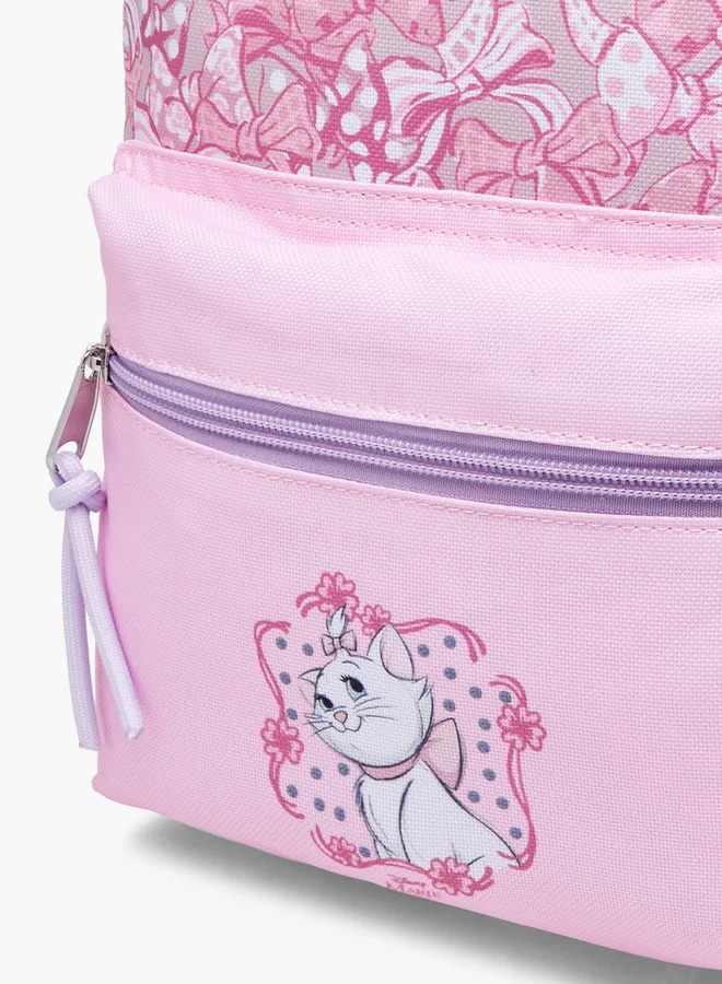 Disney Girls Marie Print School Backpack with Adjustable Shoulder Straps and Zip Closure - 31x24x10 cm
