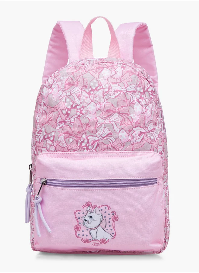 Disney Girls Marie Print School Backpack with Adjustable Shoulder Straps and Zip Closure - 31x24x10 cm
