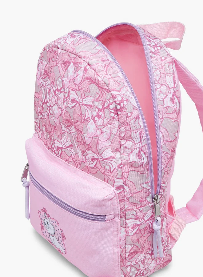 Disney Girls Marie Print School Backpack with Adjustable Shoulder Straps and Zip Closure - 31x24x10 cm