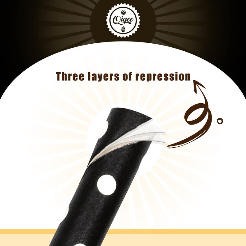 qiqee Green Paper Straws for Drinking Green Disposable Straws 150pcs Disposable Straws Bulk(10 Pattern) qiqee - Image 2