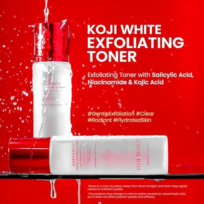 Koji White Exfoliating Toner for Face, 5% PHA BHA Toner | 2% Niacinamide, Kojic Acid & Hyaluronic Acid | Hydrating & Soothing Facial Toner | Unscented for Sensitive Skin, Vegan Skincare, 5.07 Fl Oz - Image 2