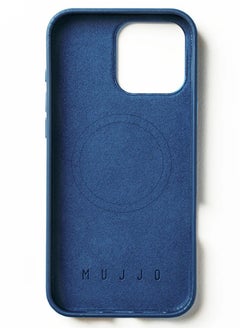 Mujjo Elevate your iPhone 16 Pro Max with the Full Leather Case in Monaco Blue with MagSafe. Crafted from premium leather, this luxurious case combines elegance and durability, providing a sleek, sophisticated look while offering superior protection.  - Image 4
