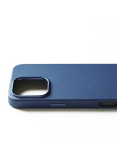 Mujjo Elevate your iPhone 16 Pro Max with the Full Leather Case in Monaco Blue with MagSafe. Crafted from premium leather, this luxurious case combines elegance and durability, providing a sleek, sophisticated look while offering superior protection.  - Image 2