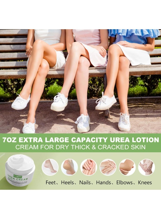 Ultrove Urea Cream 42% with 2% Salicylic Acid, Callus and Dead Skin Remover, Deeply Moisturize, Repair Dry, Cracked, Rough Skin of Heel, Elbow and Knee, Effective Urea Foot Cream(7oz) - Image 4