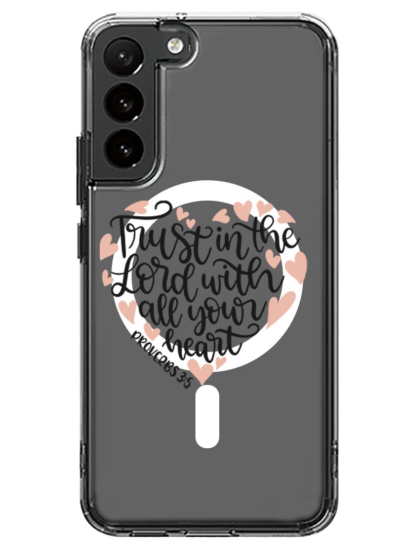 Theodor Magnetic Case for Samsung Galaxy S23 6.1-inch Compatible with MagSafe Wireless Charging, Shockproof Phone Bumper Cover Trust in the lord with all your heart copy - Image 1