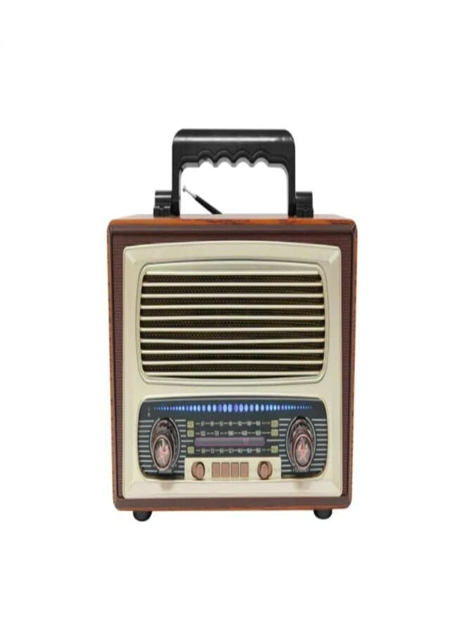 ماير أحدث علبة خشبية كبيرة الحجم راديو قديم M-1808BT 2400MAH بطارية ليثيوم تعمل بالطاقة راديو am fm قوي مع مشغل BT/USB/TF متعدد الألوان - Image 1