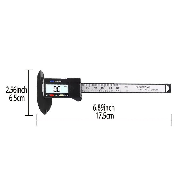 Black Plastic Digital Caliper With Large LCD Screen Inch Mm Conversion - Image 4