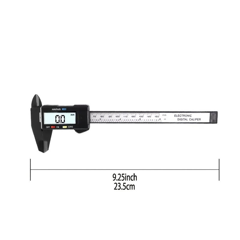 Black Plastic Digital Caliper With Large LCD Screen Inch Mm Conversion - Image 3