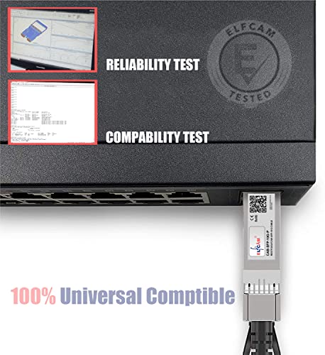 Elfcam® - 50m/164.04ft Fiber Optic Cable OM3 SFP+ to SFP+ AOC 10Gbps, Compatible with SFP-10G-AOC, 50 Meters - Image 4