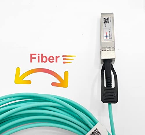 Elfcam® - 50m/164.04ft Fiber Optic Cable OM3 SFP+ to SFP+ AOC 10Gbps, Compatible with SFP-10G-AOC, 50 Meters - Image 5