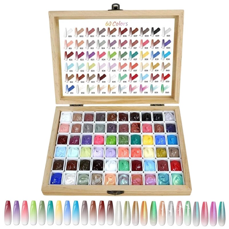 Pat Gels for Nails | 60-Color Professional Long Lasting,Women Gradient Nail Patting Gel Palette | for Home Salon Party Wedding Holiday Beginners Girls Women - Image 1