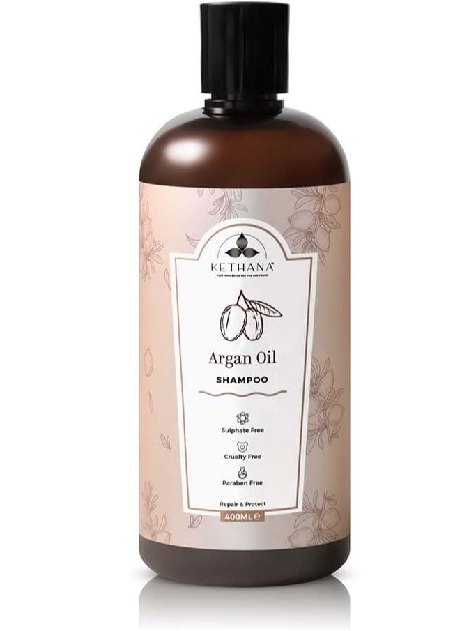 Kethana "Kethana Argan Oil Shampoo|Shine and Protection| sulphate and paraben free  |Antioxidants| Vitamin A,D & E| Net Volume 400 ml| All Hair Types  SKU : " - Image 1