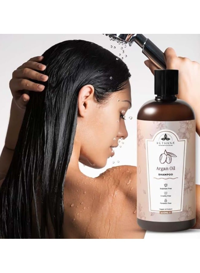 Kethana "Kethana Argan Oil Shampoo|Shine and Protection| sulphate and paraben free  |Antioxidants| Vitamin A,D & E| Net Volume 400 ml| All Hair Types  SKU : " - Image 5