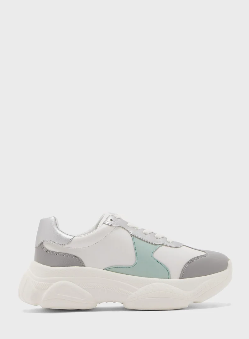 Ginger Colour Patch Lace Up Sneaker