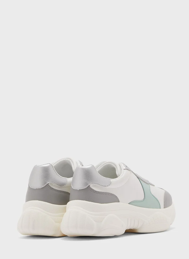Ginger Colour Patch Lace Up Sneaker
