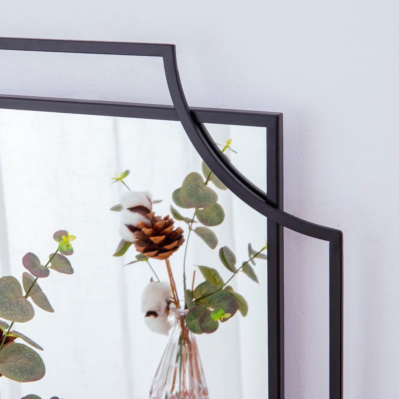 Autdot Black Wall Mirror for Living Room, 36''X24'' Black Bathroom Mirror with Metal Frame, Antique Decorative Mirror for Living Room, Entryway, Dining Room Decor - Image 2