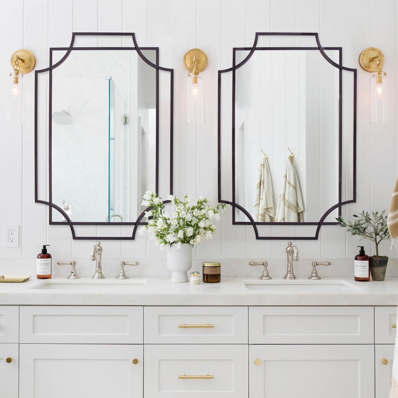 Autdot Black Wall Mirror for Living Room, 36''X24'' Black Bathroom Mirror with Metal Frame, Antique Decorative Mirror for Living Room, Entryway, Dining Room Decor - Image 4