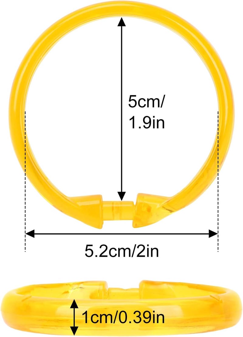 Qulable Shower Curtain Rings-12 Pack- Plastic Shower Curtain Hooks O-Shaped Rings Hook Glide Easily on Bathroom Shower Rod (Orange) - Image 3