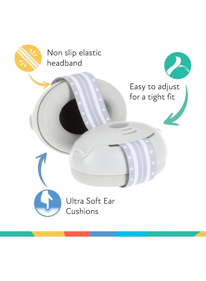 Nuby Nuby Soft Sounds Earmuffs - Adjustable Baby Earmuffs - Baby Essentials for Travel - Gray  - Image 5