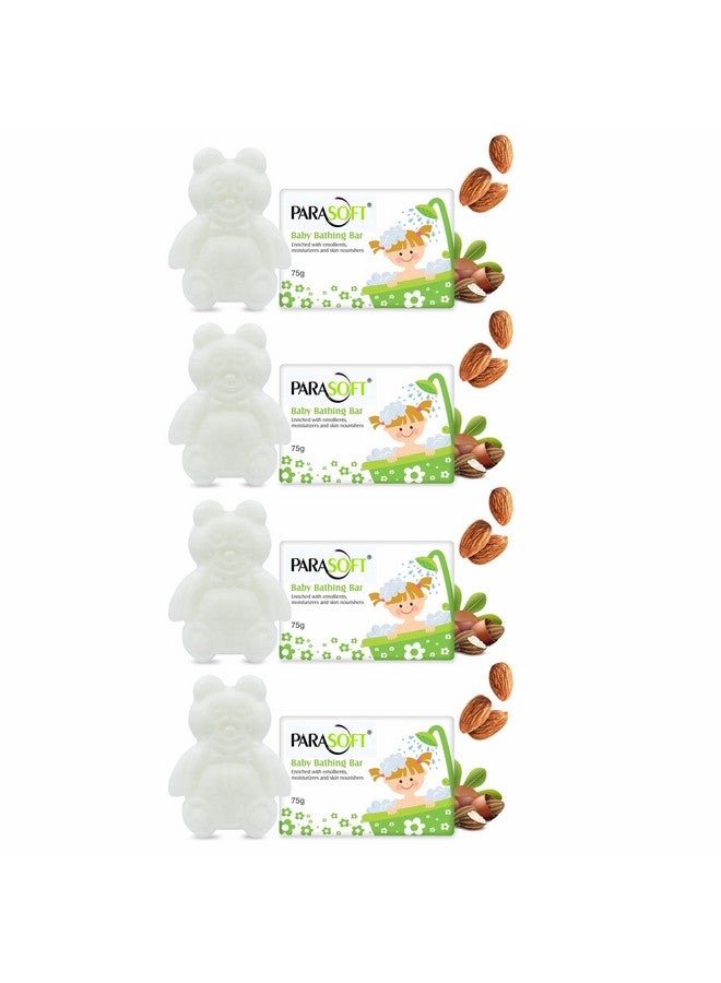 Parasoft Baby Soap Mild & Gentle Daily Moisturizing, Cleansing And Nourishing Baby Bathing Bar With Jojoba Oil, Almond Oil & Vitamin E For Sensitive Skin - 75 Gm(Pack Of 4) - Image 1