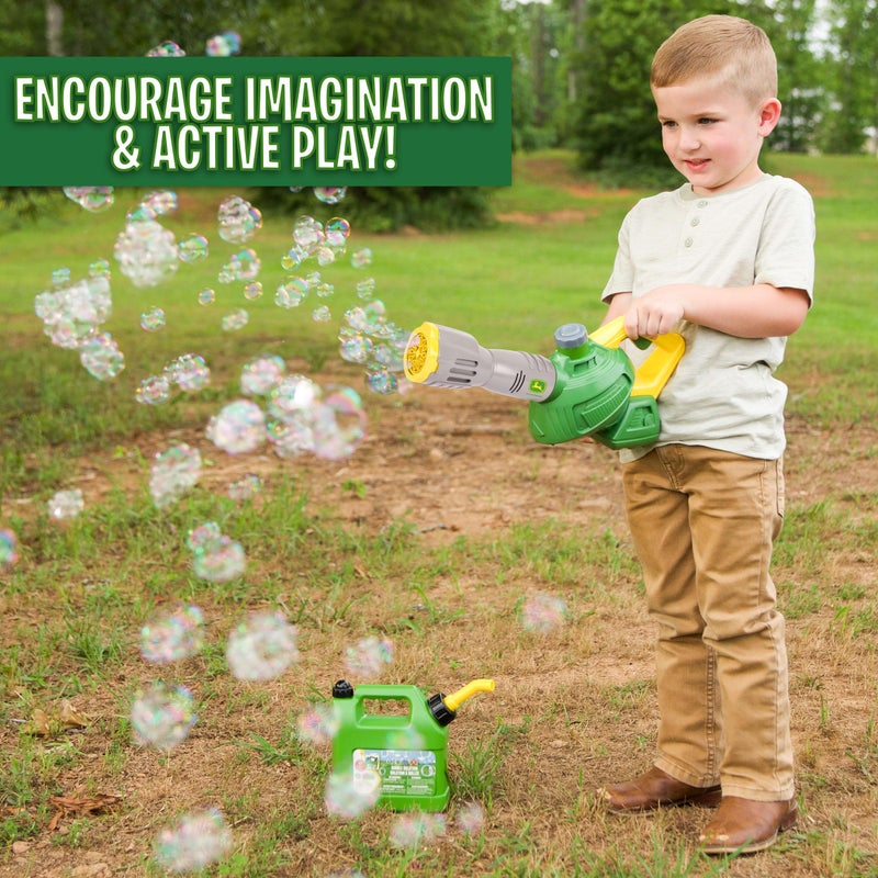 John Deere Bubble Leaf Blower Toy for Kids Includes 24oz Bubble Refill Gas Can, Outdoor Bubble Machine for Kids, Easy to Use, Outdoor Play, Great Gift Toddler 3+ - Image 2