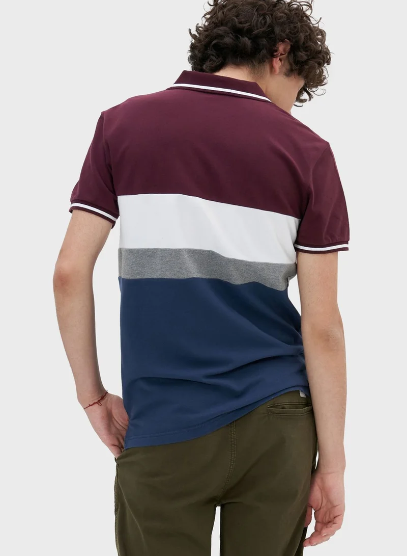 امريكان ايجل Color Block Pique Polo